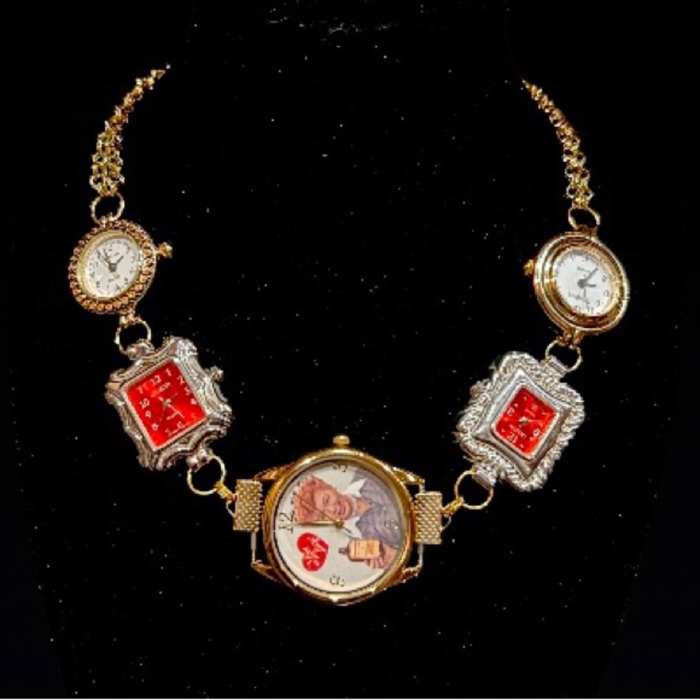 Handmade, watch, choker necklace